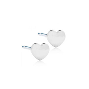 Heart Oyraringar Silver Titanium 5 mm