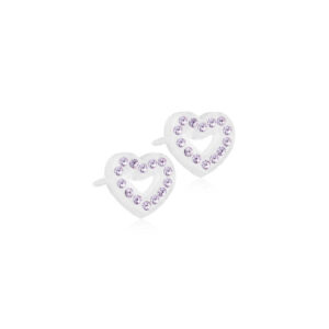 Brilliance Heart Hollow Violet Oyraringar Medisinskt Plastikk 10 mm