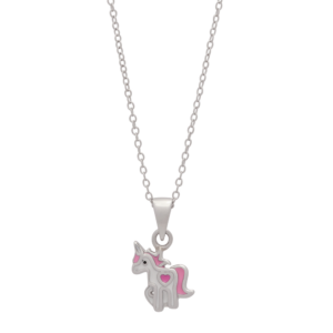 Pink Unicorn Hálsketa Silvur