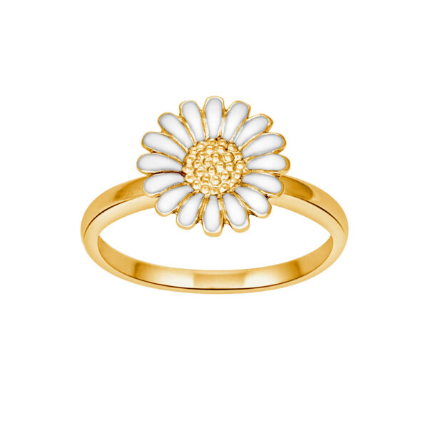 Marguerit Ringur Gylt Silvur 10 mm