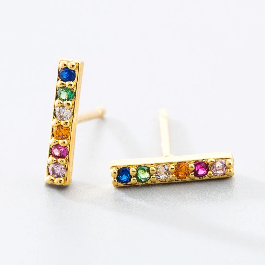 &Copenhagen Multicolor Stud Oyraringar Gylt Silvur