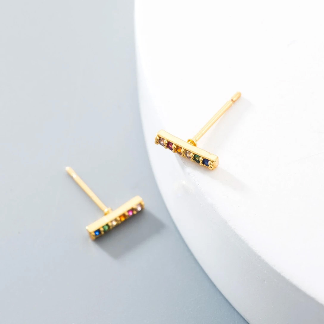 &Copenhagen Multicolor Stud Oyraringar Gylt Silvur