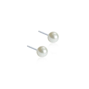 Pearl White Oyraringar Titanium 4 mm