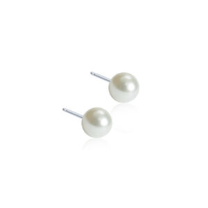 Pearl White Oyraringar Titanium 5 mm