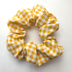 Scrunchie Hárlastikk White Dark Yellow Checkers