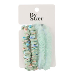4 stk Julia Scrunchies Hárlastikk Grønt Mix