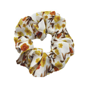 Scrunchie Hárlastikk Blómur Gult / Appelsingult