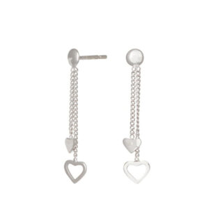 Hjartaketur Oyralringar Silvur