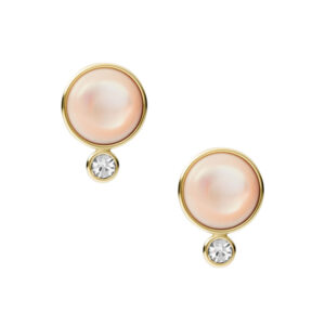 Sutton Pink Perlumóðir Oyraringar Gylt Stál