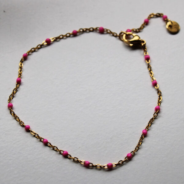 Hannah Armband Pink Gylt Stál