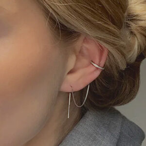 Simple Cuff String Oyraringar Silvur
