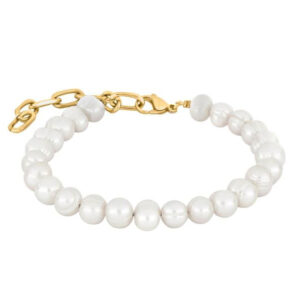 Perluarmband Gylt Stál