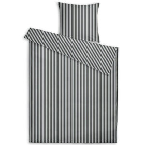 Seingjarklæði Pinstripe Black-Grey 140 x 200 cm