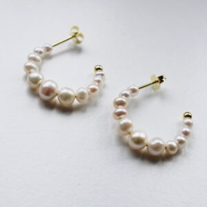 Pretty Pearl Hoops Oyraringar Gylt Silvur
