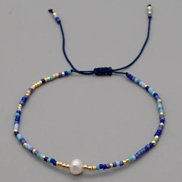 Holly Armband Blátt, Turkis, Perla & Gull