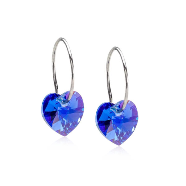 Heart Sapphire Hoops Oyraringar Titanium