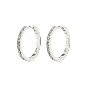 Ebna Medium Crystal Hoops Oyraringar Silvrað