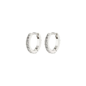 Ebna Mini Crystal Hoops Oyraringar Silvrað