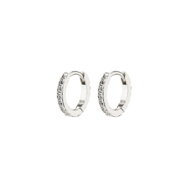 Ebna Mini Crystal Hoops Oyraringar Silvrað