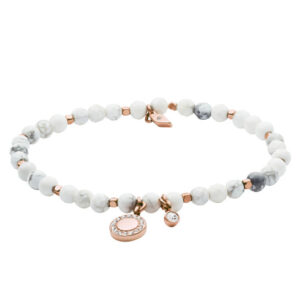 Georgia Howlite Armband Rósugylt Stál