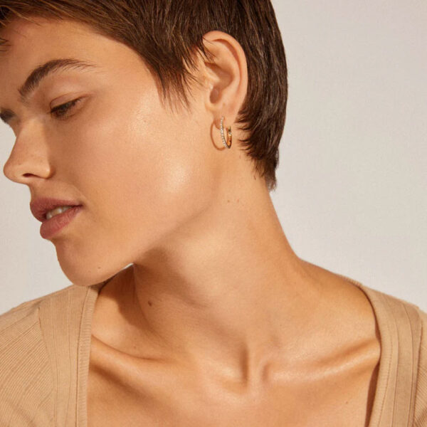 Ebna Large Crystal Hoops Oyraringar Gylt - Image 3