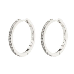 Ebna Large Crystal Hoops Oyraringar Silvrað