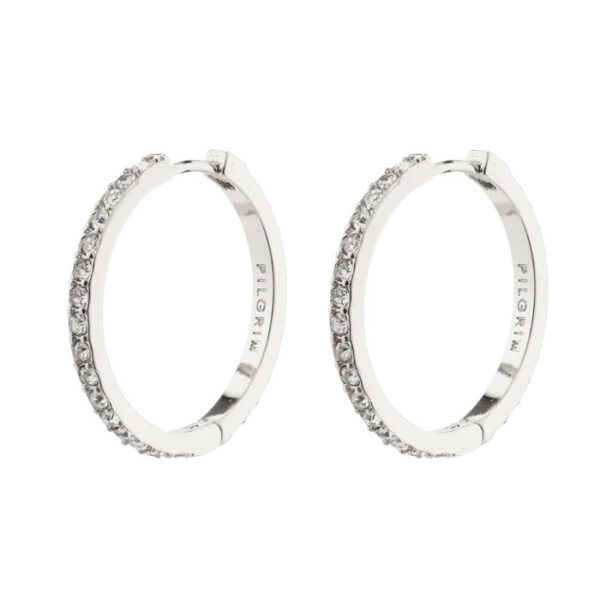 Ebna Large Crystal Hoops Oyraringar Silvrað