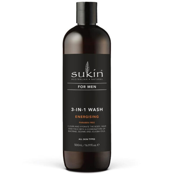 Sukin for Men 3-in-1 Wash Energising