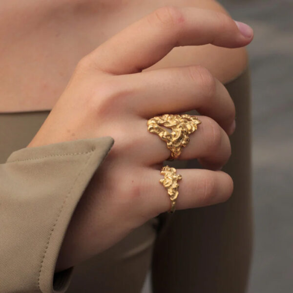 Xenia Statement Ringur Gylt Stál - Image 3