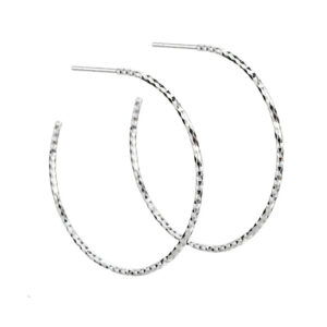 Diamond Cut Hoops Oyraringar 35 mm Silvur