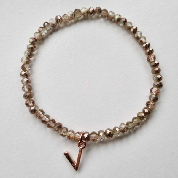 Simple V Copper Perluarmband
