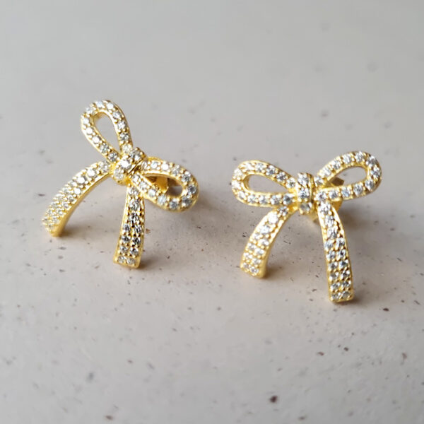 Elegant Bow Oyraringar Gylt Silvur