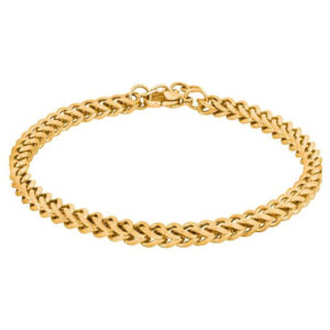 Box Chain Armband Gylt Stál