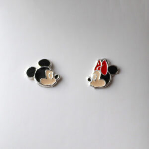 Mickey og Minnie Kiss Oyraringar við Glasing Silvur
