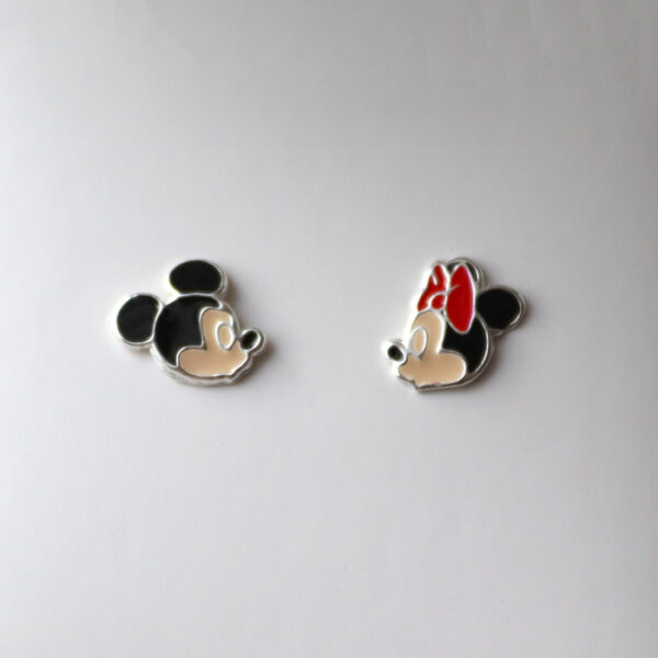 Mickey og Minnie Kiss Oyraringar við Glasing Silvur