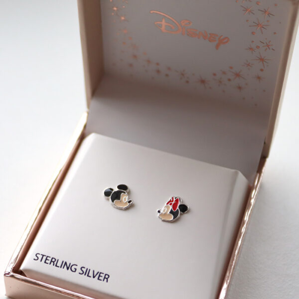 Mickey og Minnie Kiss Oyraringar við Glasing Silvur - Image 2