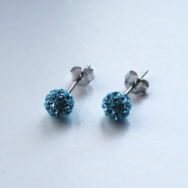 Glitter Ball Blue Oyraringar Silvur