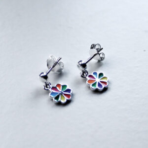 Rainbow Flower Oyraringar Silvur