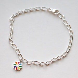 Rainbow Flower Armband Glasing Silvur