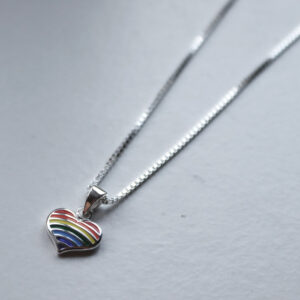 Rainbow Heart Hálsketa Silvur