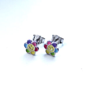 Smiley Flower Oyraringar Silvur