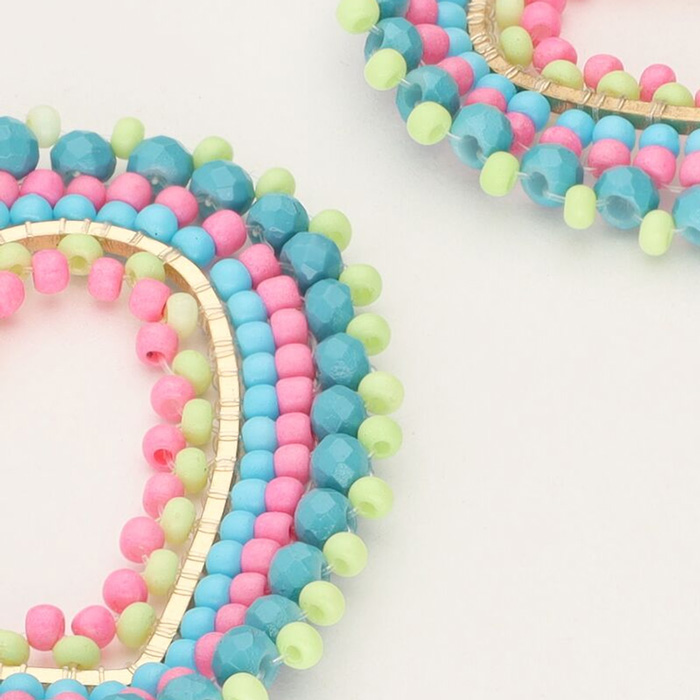 Multicolor Beaded Heart Oyraringar Gylt - Image 3