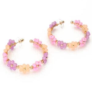 Lilac Flower Hoops Oyraringar Gylt Stál