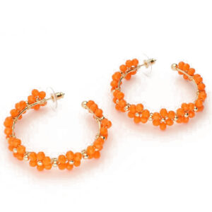 Orange Flower Hoops Oyraringar Gylt Stál