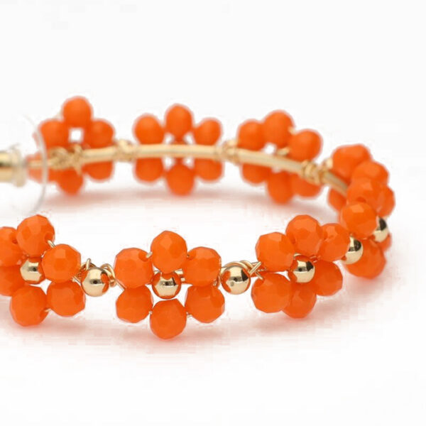Orange Flower Hoops Oyraringar Gylt Stál - Image 3