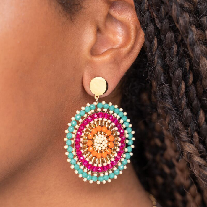 Multicolor Circle Oyraringar Gylt Stál - Image 2