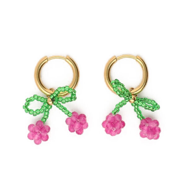 Pink Cherry Hoops Oyraringar - Image 4