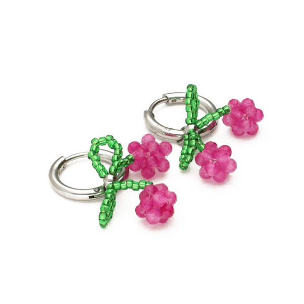 Pink Cherry Hoops Oyraringar - Image 3