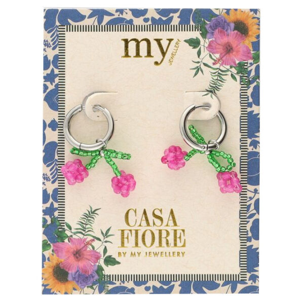 Pink Cherry Hoops Oyraringar