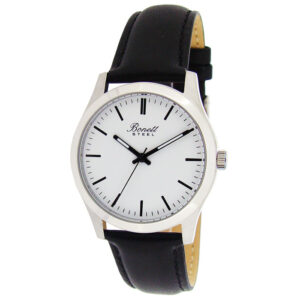 Harra Ur 1453H Stál White við Svartari Leðurreim